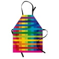 thumbnail image 1 of Rainbow Apron, Vibrant Tones Colorful Geometric Shapes Print, Unisex Kitchen Bib with Adjustable Neck for Cooking Gardening, Adult Size, Multicolor, by Ambesonne, 1 of 4