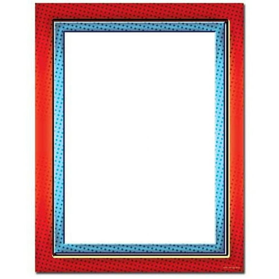 Red & Blue Border Letterhead Printer Paper, 25 Sheet Pack