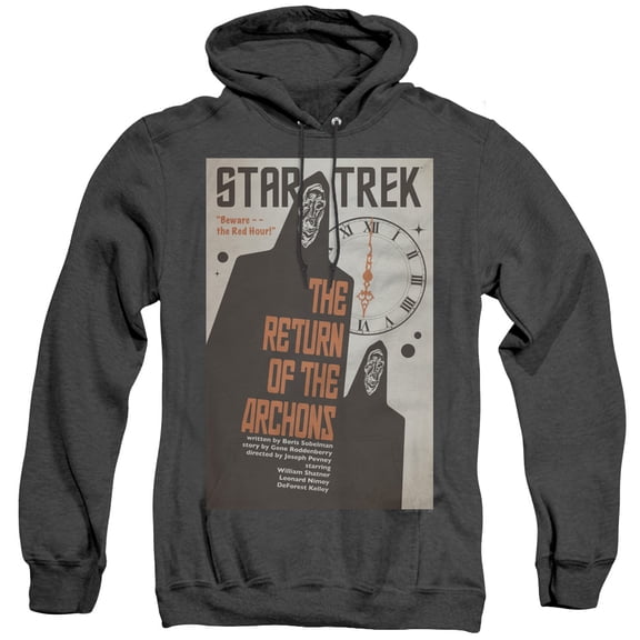 Star Trek Tos Episode 21 Adult Heather Hoodie Sweatshirt Black