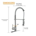 thumbnail image 6 of 21-Inch Commercial Kitchen Faucet with Dual Function Pull-Down Sprayhead in Brushed Nickel Finish, Stainless Steel, 6 of 7