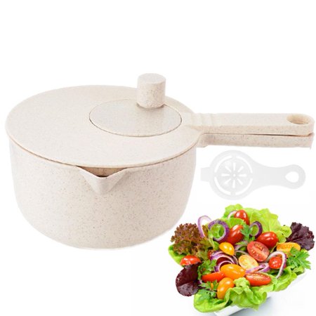 

Manual Salad Spinner Kitchen Vegetables Colander Rotary Fruit Bowl with Long Handle Rice Washing Tool for Home Restaurant Beige