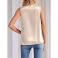 thumbnail image 4 of Women'S Silk Satin Tank Tops V Neck Casual Camisoles Sleeveless Business Work Blouses Dressy Summer Shirts S, 4 of 8