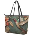 thumbnail image 3 of ZUXONGSY Hummingbird Lily Print Handbag for Women Fashion Travel Purse Portable Work Bag with Zippered for Work Dating, 3 of 6
