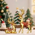 thumbnail image 2 of 2 Pcs Christmas Reindeer Figurines Small Resin Standing Sitting Deer Statues Mini Reindeer Christmas Table Decorations for Home Indoor Xmas Holiday Rustic Decor, 2 of 5