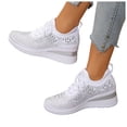 thumbnail image 5 of YLYL Women's Glitter Rhinestone Sneakers Platform Wedge Heel Fashion Casual Slip on Walking Shoes, 5 of 9