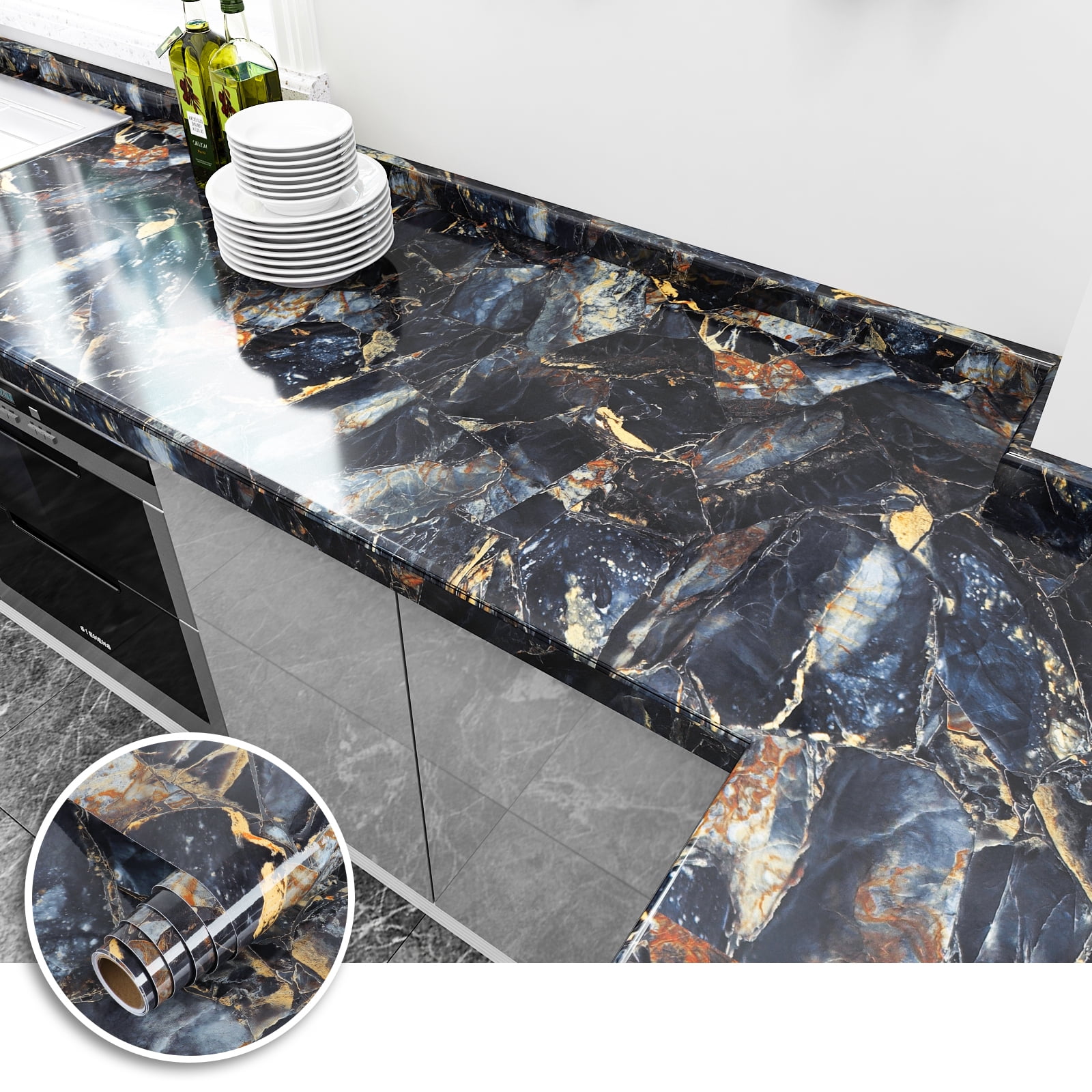 Waterproof Marble Self-adhesive Contact Paper Vinyl Peel And Stick Home Decor