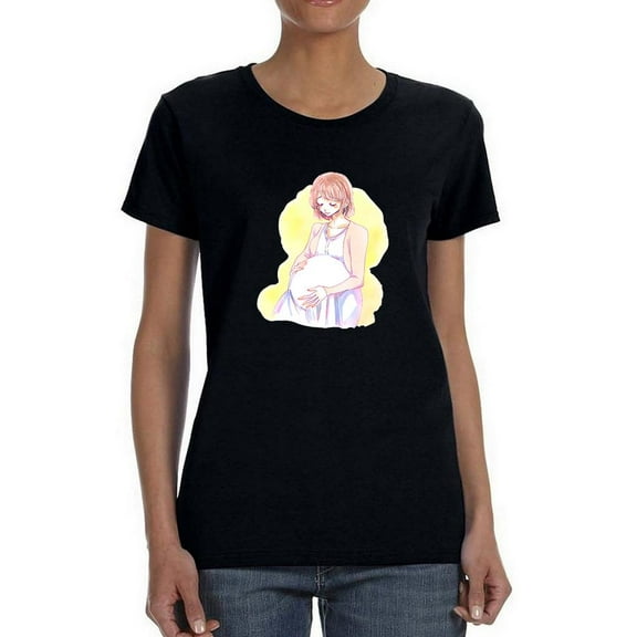 Manga Woman Calm Pregnant T-Shirt Women -Image by Shutterstock, Female Small
