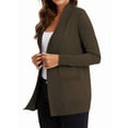 thumbnail image 3 of Cardigan en Tricot à devant Ouvert pour Femme, Manches Longues, avec Poche, Café, TTG, 3 of 9