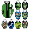 thumbnail image 2 of Sudadera con capucha y estampado 3D de Ben 10 Ultimate Omnitrix para cosplay, para hombre y mujer, informal, con cremallera, 2 of 5