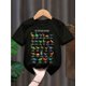 thumbnail image 2 of Boys' Summer Dinosaur Alphabet Tee - Cute & Casual Short Sleeve T-Shirt with Letter Prints, Cotton, 2 of 6