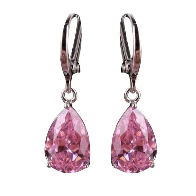 Pendientes HUOGUO Fashion con forma de gota de agua con forma de diamante colorido