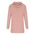 thumbnail image 5 of AKOEE Cable Knit Sweater Hoodie Dress Comfy Long Sleeve Drawstring Lightweight Hooded Pullover Short Dress S-2XL (Small, Pink), 5 of 6