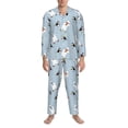 thumbnail image 3 of Hirioo Skiing penguin Bear for Men's Pajama Sets 2 Piece Pjs Men's Long-Sleeved Pajama Set Button Down Sleepwear,S-XXL-X-Large, 3 of 7