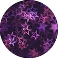thumbnail image 1 of Ahgly Company Machine Washable Indoor Round Transitional Dark Purple Area Rugs, 4' Round, 1 of 7