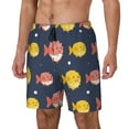 thumbnail image 2 of Uemuo Cute Puffer Fish Pattern Mens Swim Trunks Quick Dry Board Shorts with Mesh Lining, Stretch Beach Shorts Quick Dry No-Chafing Board Shorts-Medium, 2 of 9