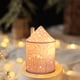 thumbnail image 4 of Candelabro de Cerámica con Forma de Castillo | Candelabro Decorativo Blanco Tallado a Mano | Elegante Diseño de Castillo | Adorno Decorativo Duradero para El Hogar | Regalo de Cumpleaños y Navidad pa, 4 of 6