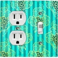 thumbnail image 1 of Metal Light Switch Plate Cover Elegant Grape Vine Teal Striped Damask DAM089, 1 of 13