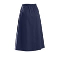 thumbnail image 6 of Tdoqot Womens Cotton Linen Skirts with Pockets- Elastic Waist Summer Casual A-Line Drawstring Midi Skirt Navy Size S, 6 of 7
