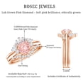 thumbnail image 5 of Rosec Jewels Lab Grown Pink White Diamond Bridal Ring Set - Fancy Pink Color VVS Clarity - Pink Diamond Ring With 2 Enhancers, 18K Rose Gold, US 12.50, 5 of 8