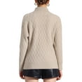 thumbnail image 3 of INSPIRE CHIC High Neck Sweater for Women's Long Sleeve Ribbed Stretchy Winter Pullover Outwear, 3 of 5