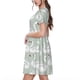 thumbnail image 2 of Easygdp White Birds para Vestido Transpirable de Mujer, Vestido Suelto de Manga Corta con Pliegues y Bolsillos para el Verano, 2 of 6
