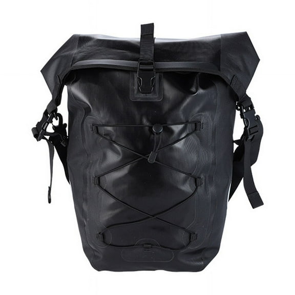 Bike Pannier Bag, Waterproof Rack Bicycle Rear Bag Storage Shoulder for Grocery Touring Cycling Black