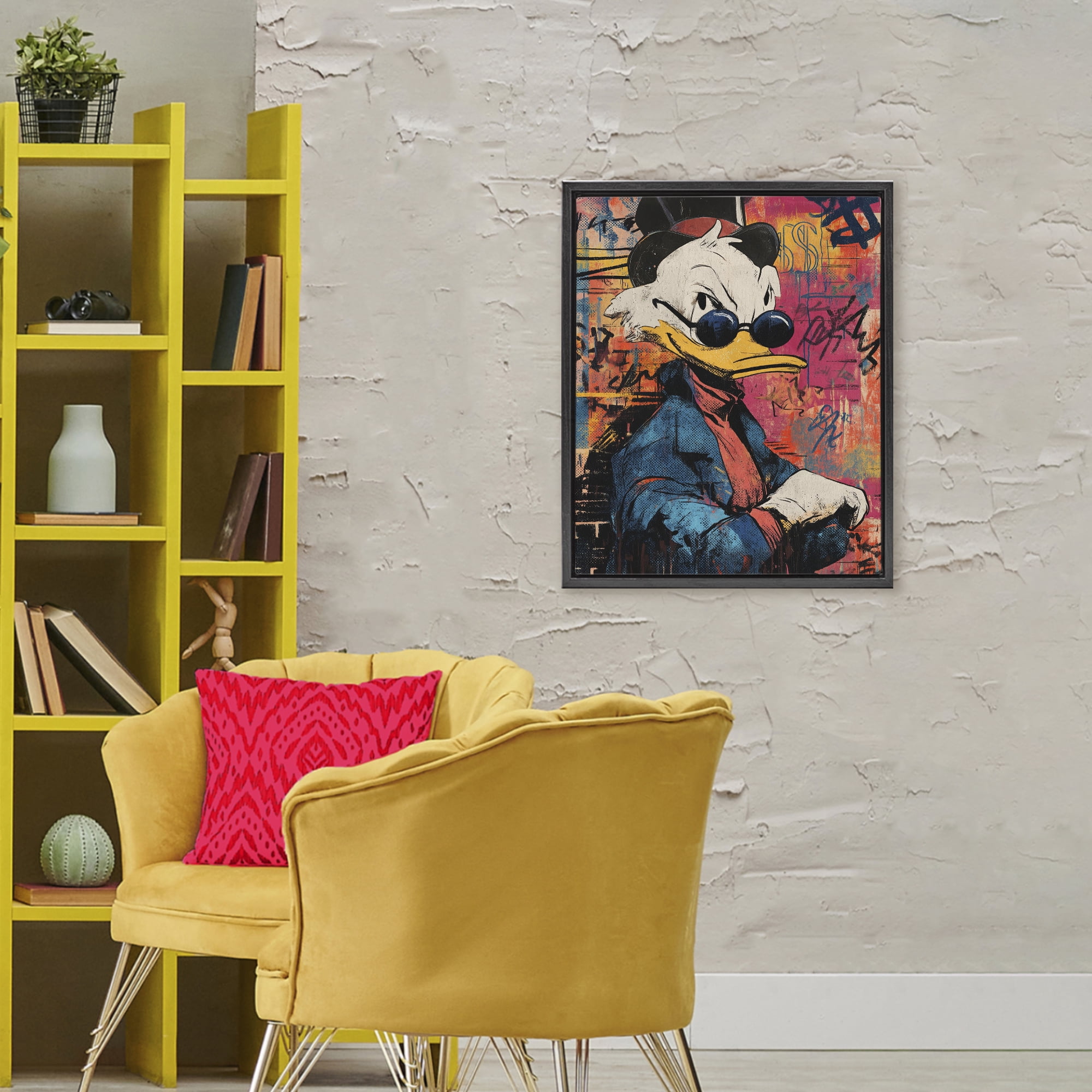 Stupell Industries Pop Style Cartoon Riches Black Framed Floater Canvas Wall Art, design by Svetlana Aleynikova