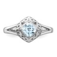 thumbnail image 5 of Sterling Silver Rhodium Aquamarine Square Ring, 5 of 6