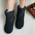 thumbnail image 2 of Dakaela Women's Men's Fuzzy Bootie Slippers Soft Cozy Plush Floor Socks Booties Fleece Lined Warm Winter House Shoes Black Size 5.5, 2 of 8