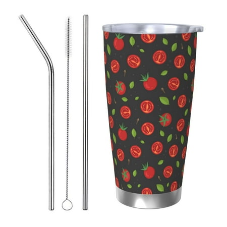 

Gukieu Tomatoes1 Print 20OZ Car Cup Vacuum Stainless Steel Leak-proof Thermos Cup Unisex Suitable for Home Outdoor and Sports-Straw Three-piece Set
