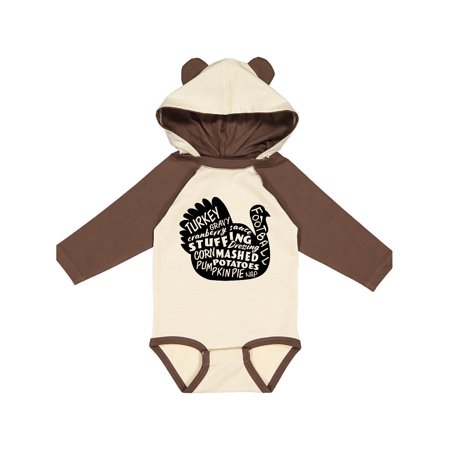 

Inktastic Turkey Stuffed with Thanksgiving Words Gift Baby Boy or Baby Girl Long Sleeve Bodysuit