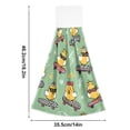 thumbnail image 3 of Chicken Skateboard Hand Towels 2 Pack Quick Dry Velvet Soft with Velcro Kitchen Bath 14x18in, 3 of 7