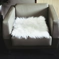 thumbnail image 2 of Balsa Circle 20" x 20" White Faux Fur Throw Sheepskin Rug Chair Cushion, 2 of 8
