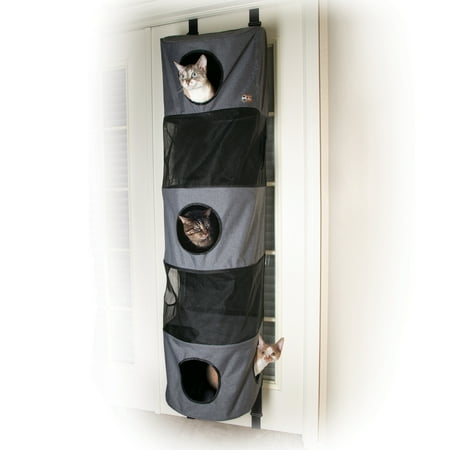 UPC: 0655199636075 | K&H Pet Products Hangin  Cat Condo Multi-Story Classy Gray 5 Story High Rise