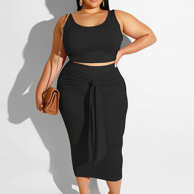 CEHVOM Costume Femme Été Uni Serré Mode Décontracté Grande Taille