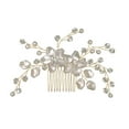 thumbnail image 2 of IDALL Hair Clips Hair Barrettes Crystal Pearl Flower Hair Pin Clip Comb Wedding Bridal Bridesmaid Hair Accessory Baby Hair Clips Flat Hair Clips Gold One Size, 2 of 3