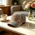 thumbnail image 5 of YYDENG Vintage Floral Print Adjustable Baseball Cap Lightweight Breathable Soft Fabric Vintage Patchwork Sun Hat Multi Floral Color Options For Outdoor Gardening Beach Travel Daily Street Headwear, 5 of 9