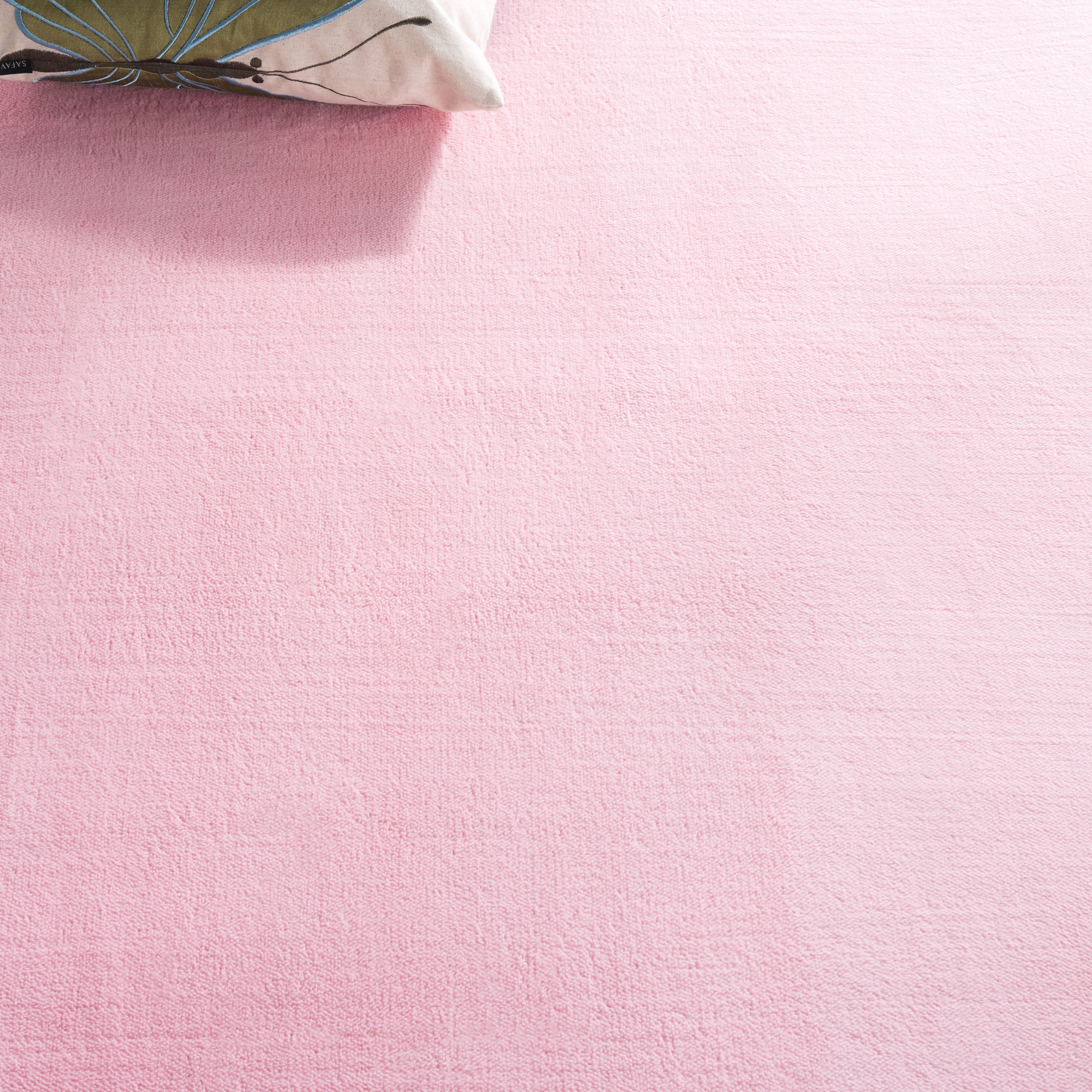 SAFAVIEH Loft Kalya Solid Machine Washable Area Rug, Pink, 6' x 9'