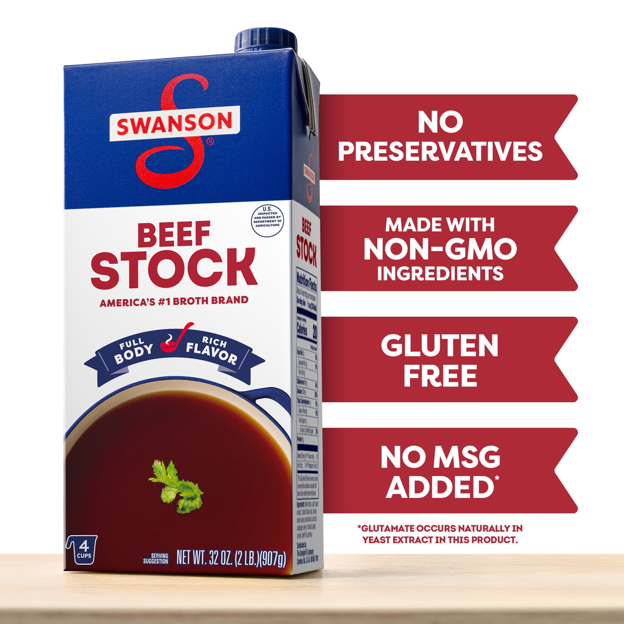 (12 pack) Swanson Beef Stock, 32 oz Carton
