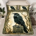 thumbnail image 2 of jejeloiu Boho Bohemian Theme Bed Sheets,Black Bird Raven Crow King Sheets For Men Women 4pcs, 2 of 7