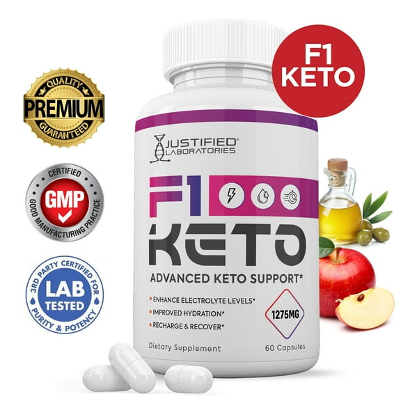 F1 Keto ACV Pills 1275mg Alternative to Gummies Dietary Supplement 60 Capsules