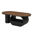 thumbnail image 6 of NEW Luxury Industrial Oval Coffee Table, 47.24'' Coffee Table with Storage Drawer, Black Metal Center Table for Living Room, 6 of 10
