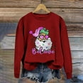 thumbnail image 2 of Sgkm Plus Size Womens Sweatshirt Vintage Christmas Print Cozy Festive Design Oversized Shirts for Women Top Sunny Outings S Brick Red, 2 of 4