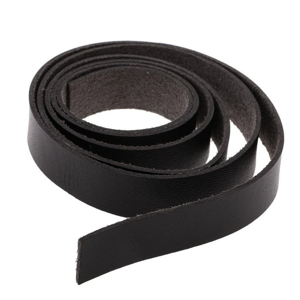 Cinta de cuero sintético PU negro con tira de cinta plegada, accesorios de marroquinería