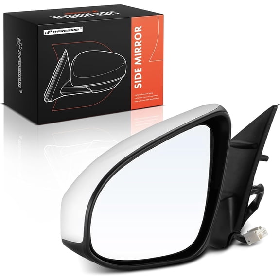 A-Premium Driver Side Power Door Mirror - Compatible with Toyota Camry 2015 2016 2017 - Heated Manual Folding White Outside Rear View Mirror