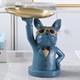 thumbnail image 4 of Decoración de caja de almacenamiento de Bulldog con escultura de mesa de resina de paleta para el hogar (azul) Tmvgtek Libre de BPA, 4 of 8