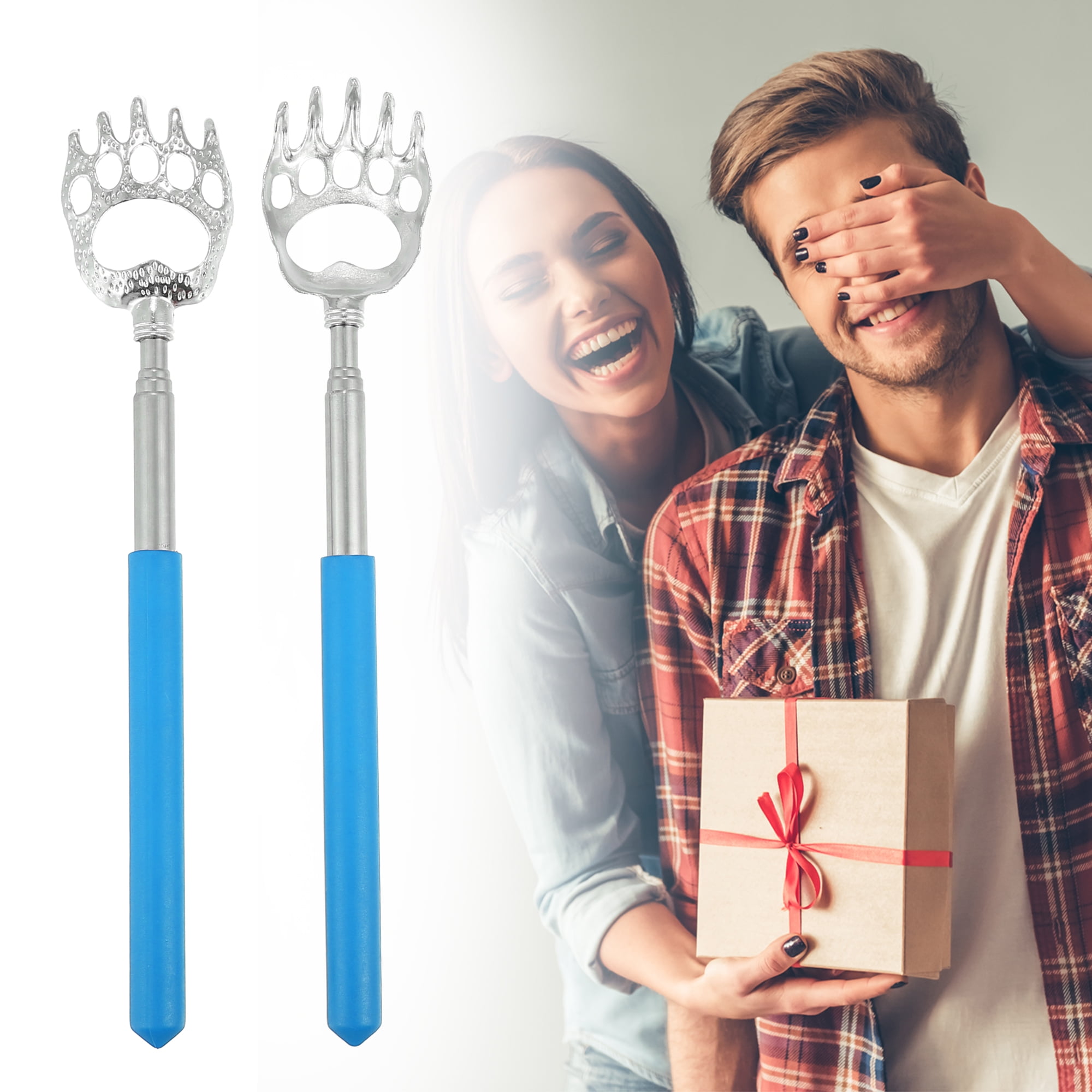 Unique Bargains 2 Pcs Extendable Claw Stainless Steel Blue