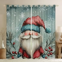 Homewish Kawaii Fairy Tale Gnome Black Out Curtains, Vintage Christmas Style Curtains Pack of 2 (42x63 Each), Teems Kids Boys Girls Bedroom Curtains, Blackout Curtains Home Decor