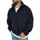thumbnail image 2 of Blusa y camisa de manga larga con cuello alto para hombre, informal, a la moda, lisa, con cuello alto, sudadera de manga larga, blusa de poliéster para hombre, 2 of 7