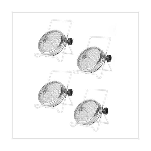 Sprouting Kit,Stainless Steel Sprouting Jar Lids Stands Jar Screen Lids for Regular Mouth Jar Canning 2.75In